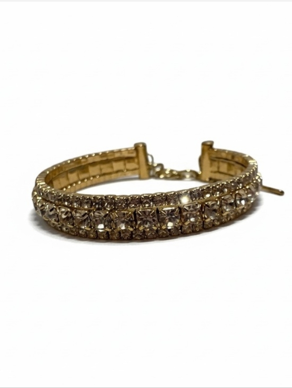 Nine West Gold-Tone Crystal Double Row Bracelet NWOT